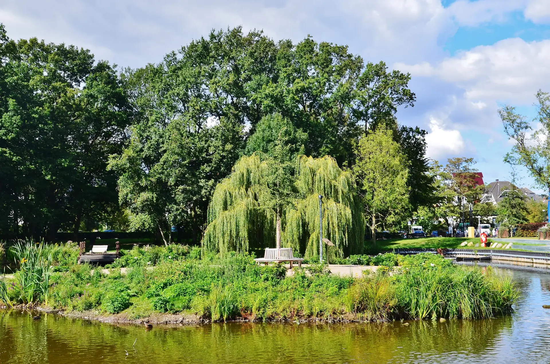 Kurpark Scharbeutz mit altem Baumbestand und Spazierwegen